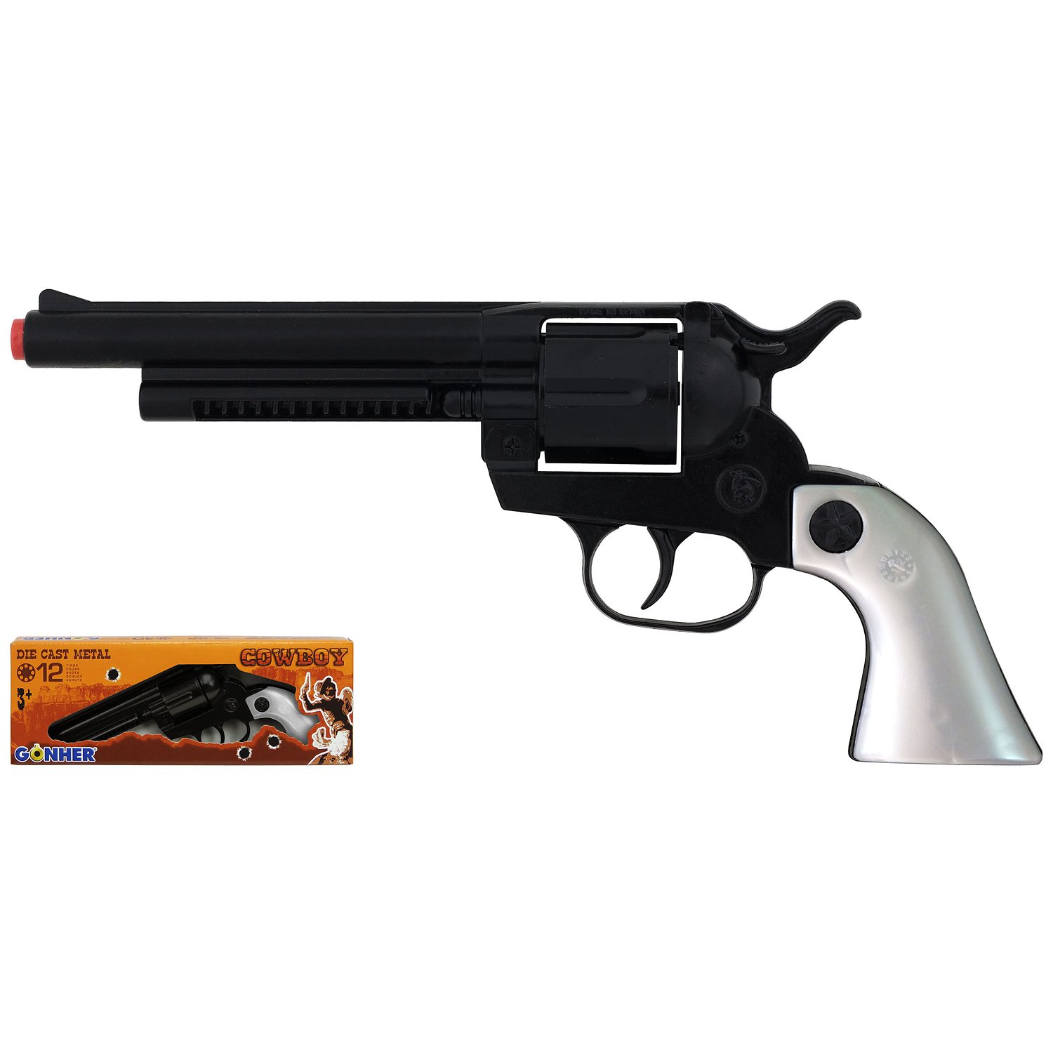 Ковбойский револьвер на 12 пистонов, цвет – черный  